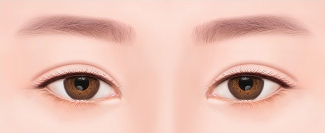 눈매교정 없이 쌍꺼풀만 만들어 눈이 작아 보이는 눈 일러스트