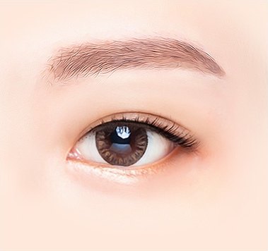 수술 후 — 또렷한 쌍꺼풀 라인이 완성된 눈 클로즈업 일러스트