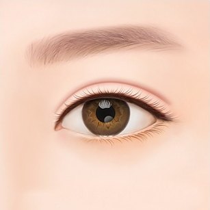 높고 뚜렷한 쌍꺼풀 라인을 가진 큰 쌍꺼풀 눈매 일러스트