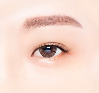 쌍꺼풀은 있으나 답답해 보이는 수술 전 눈매 일러스트